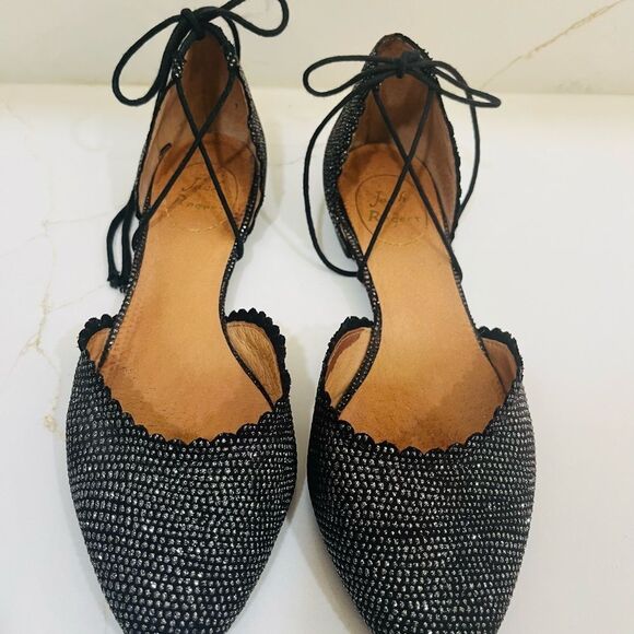 Jack Rogers Black Flats with Elegant Ankle Wrap - Picture 12 of 12